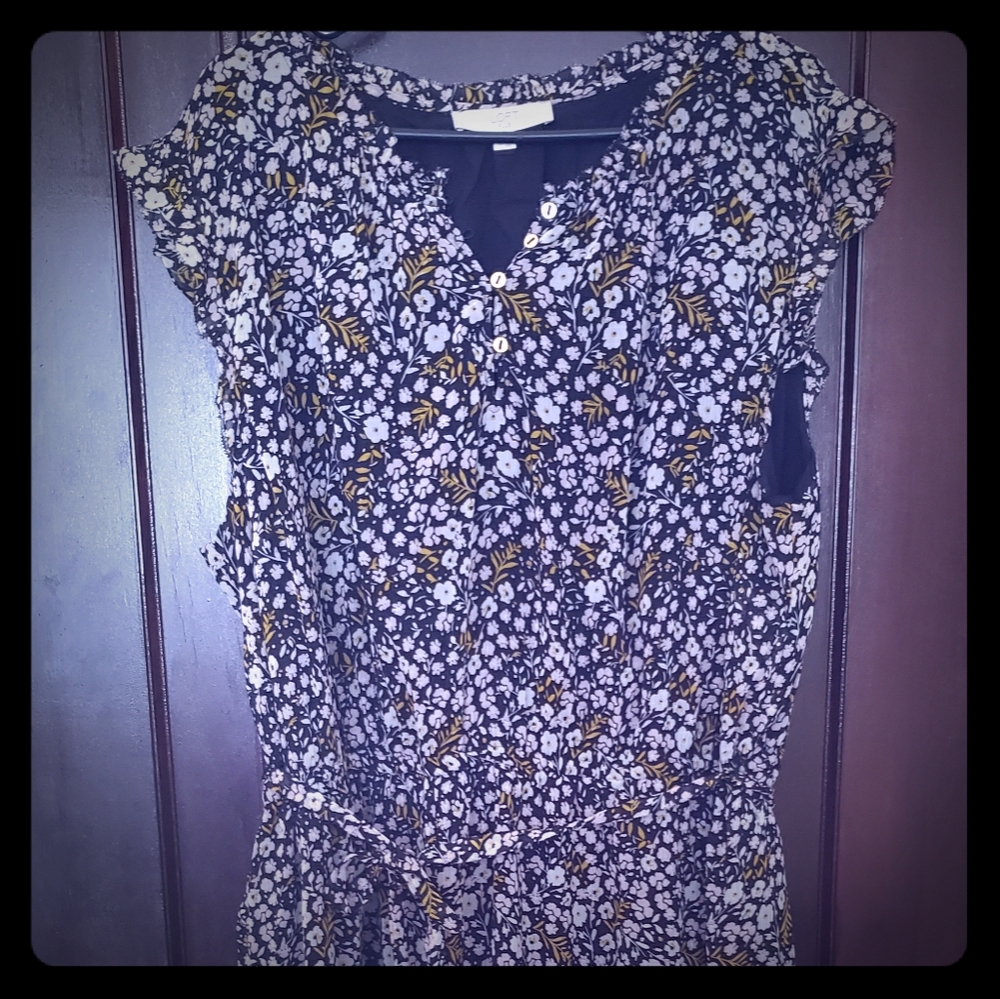 Black floral print dress